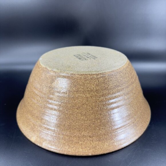 2004 Liberty Pottery Becky Large Stoneware Brown Speckled Bowl Dish Ohio Crafted - Picture 14 of 15